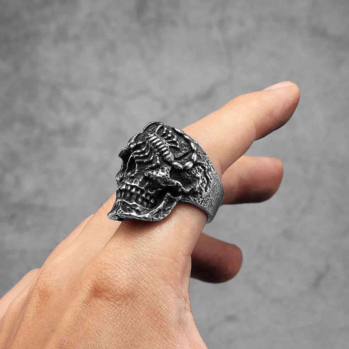 Scorpion Skull Ring Xenos Jewelry