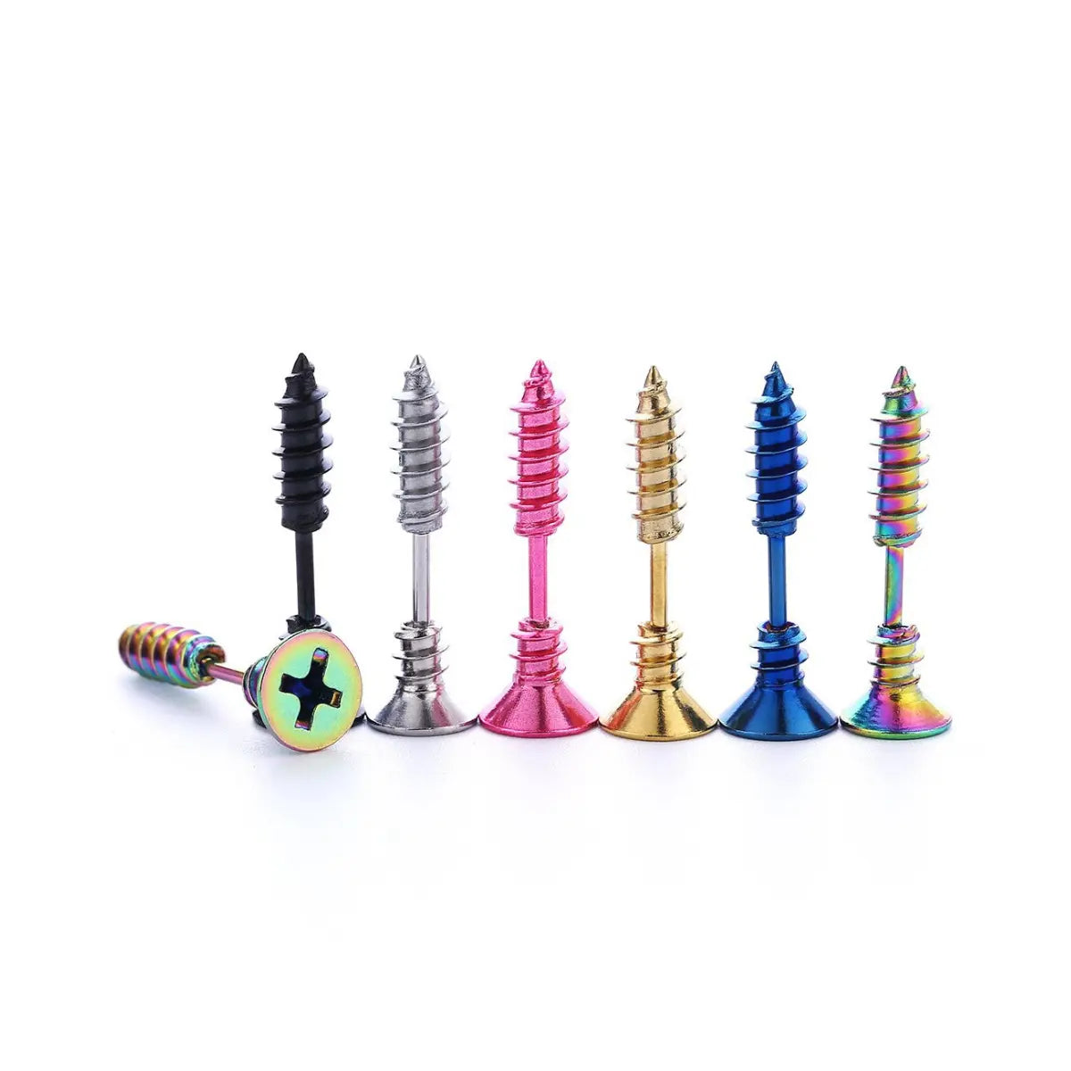 Screw Stud Earrings All Colors Presented