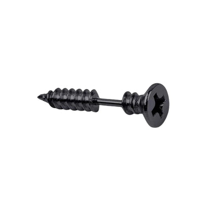 Screw Stud Earrings Black