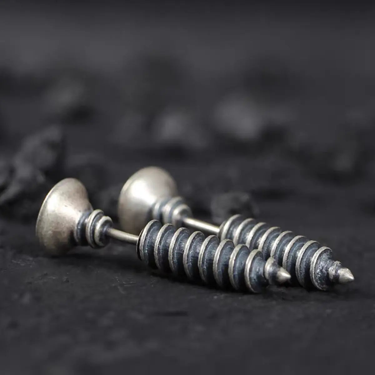 Screw Stud Earrings Sterling Silver Back Details