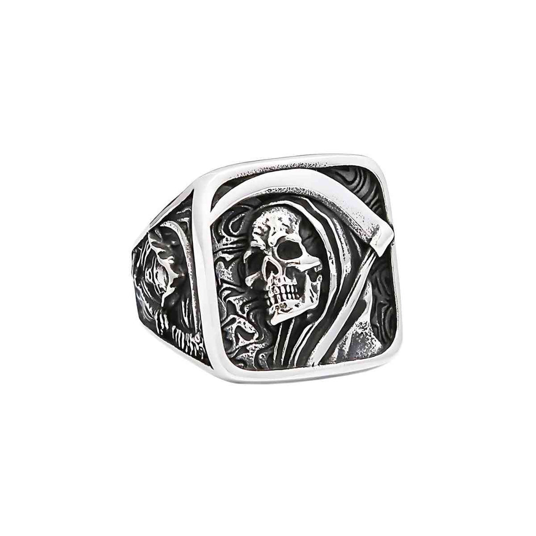 Stainless Steel Scythe Signet Ring for Men & Women