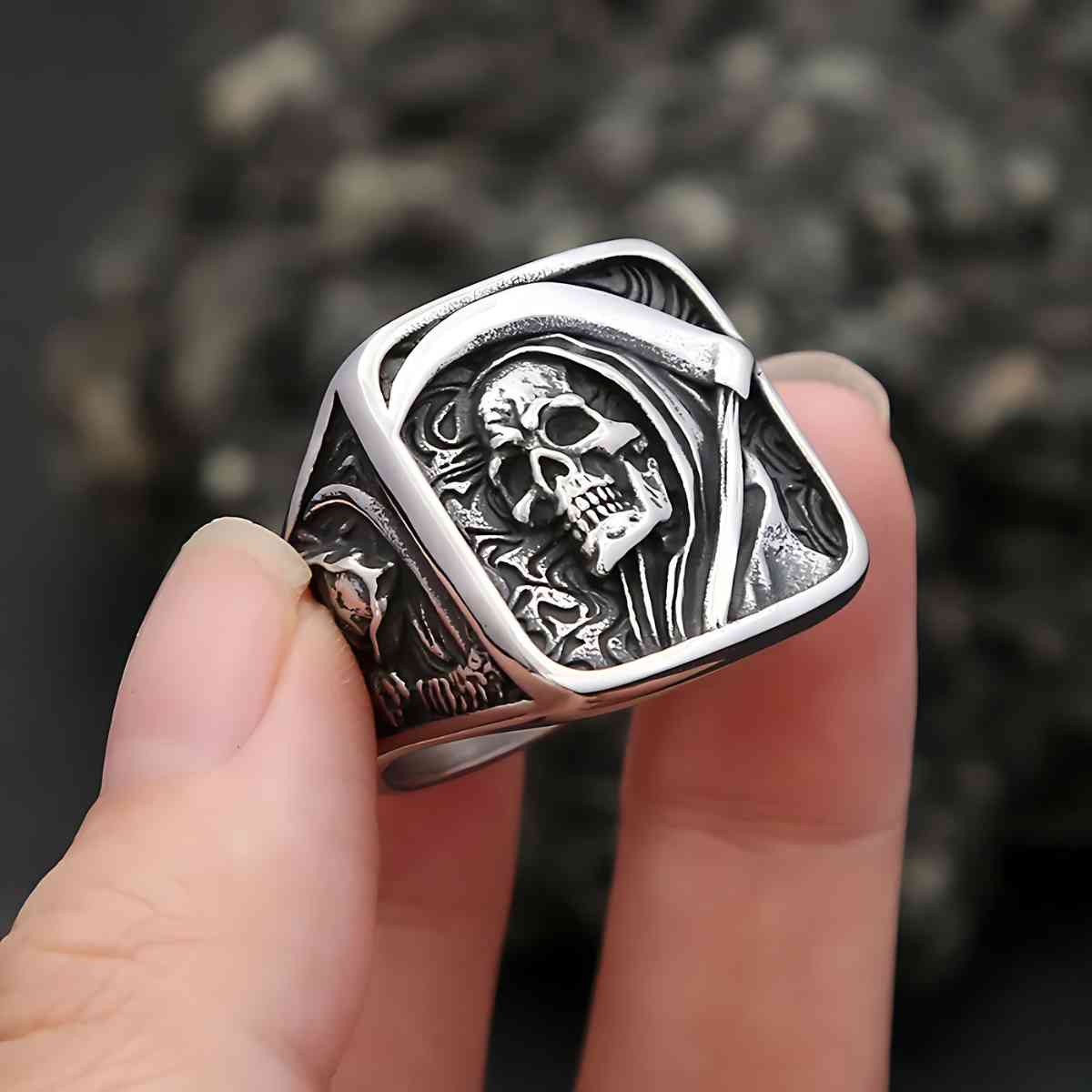 Scythe Ring Stainless Steel Xenos Jewelry