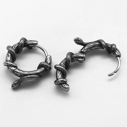 Serpent Entwined Hoop Earrings Side