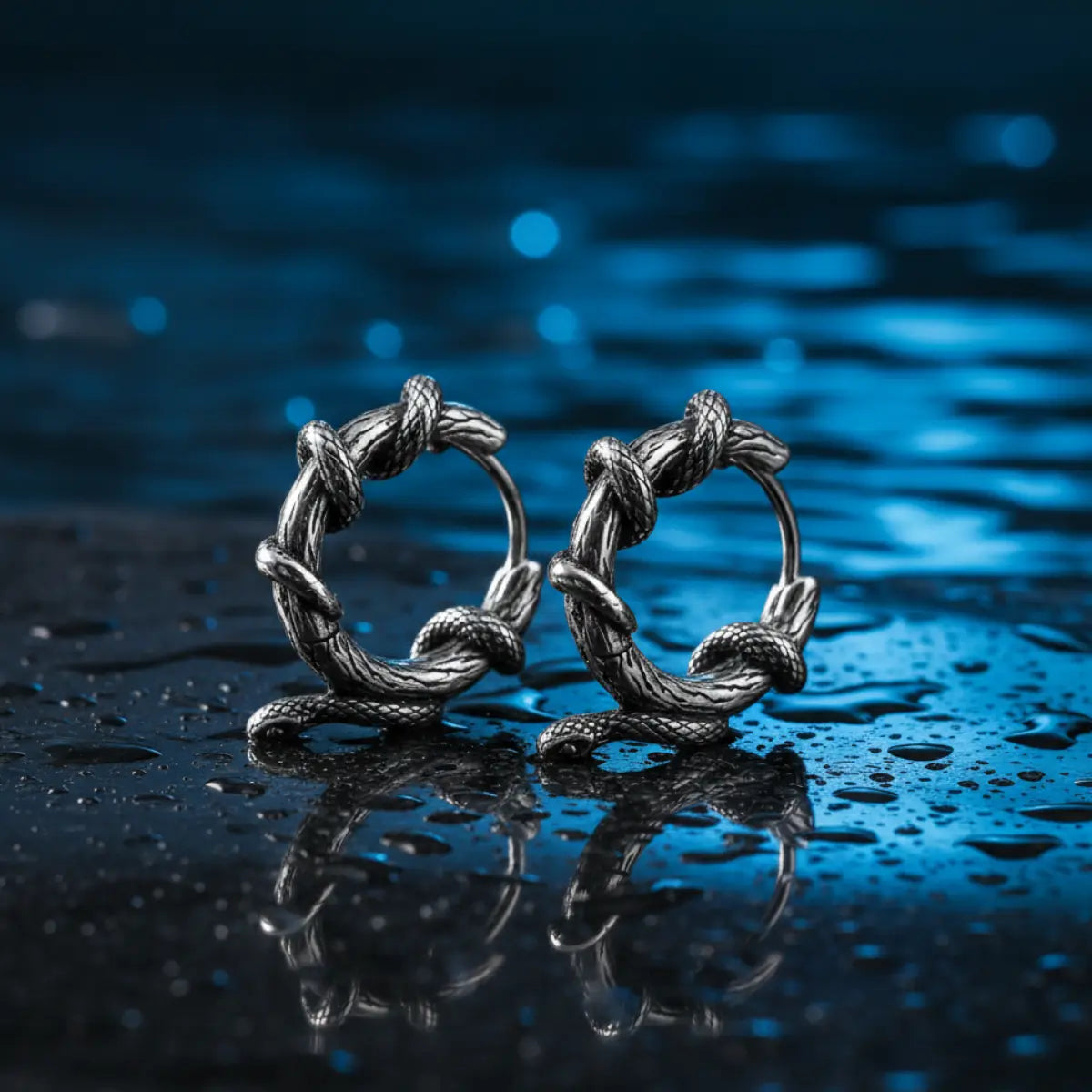 Serpent Entwined Hoop Earrings