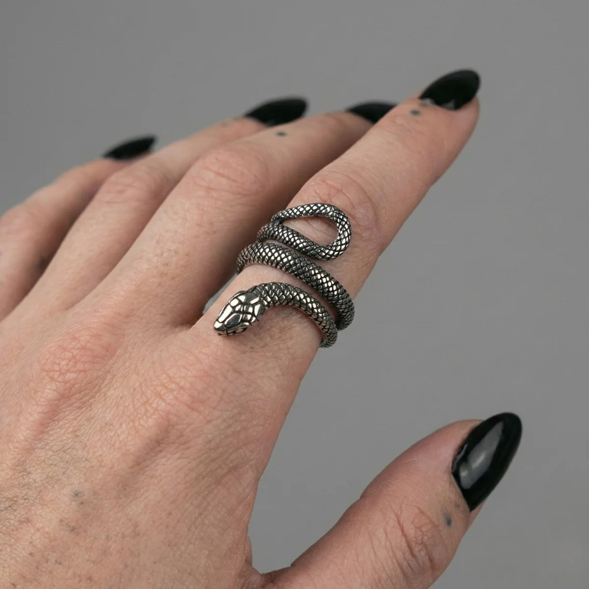 Serpent Ring Worn by Female Model