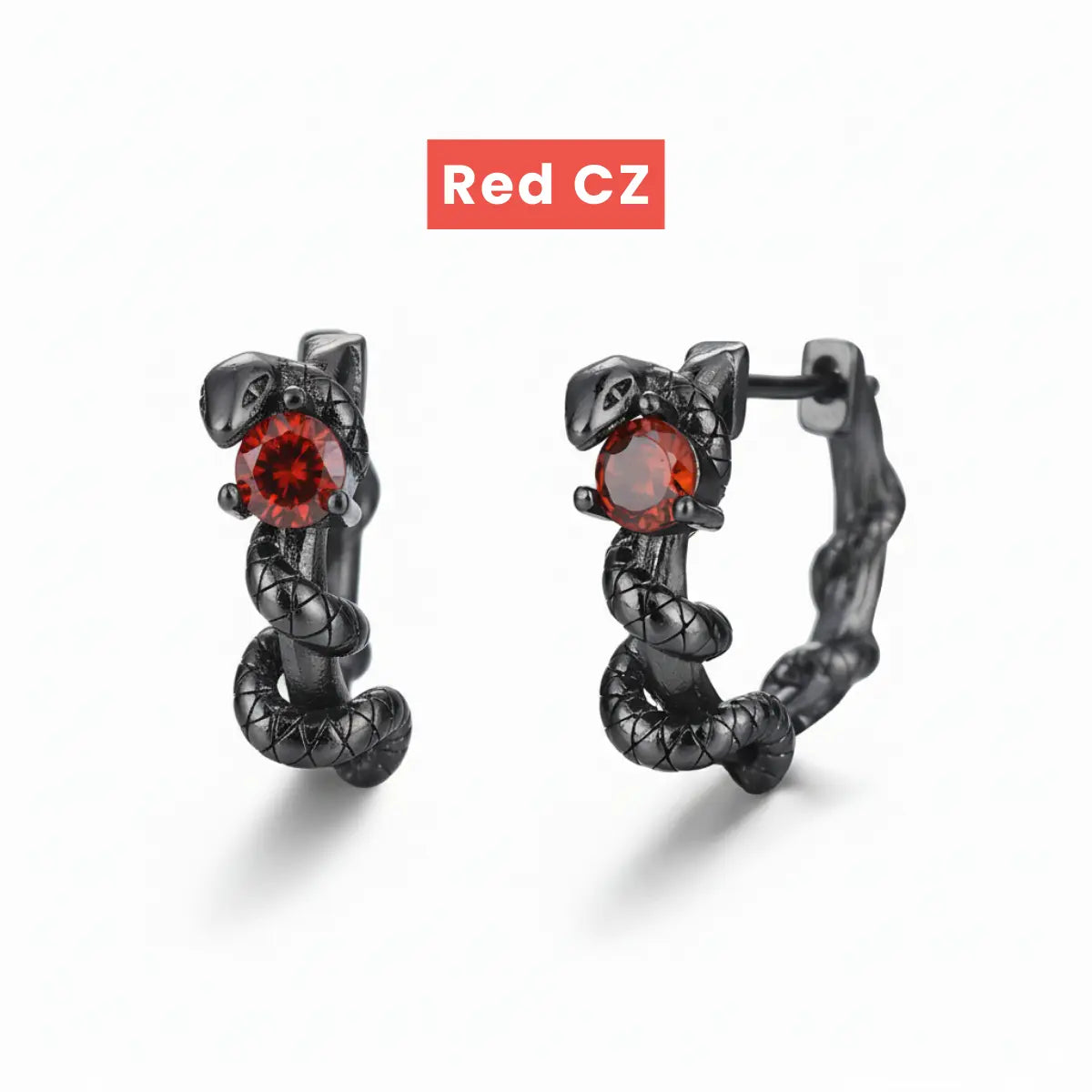 Serpent Ruby Hoop Earrings Details