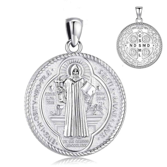 Silver Benedictine Medal Necklace Pendant Only Xenos Jewelry