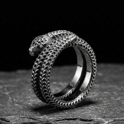 Silver Double Wrap Snake Ring