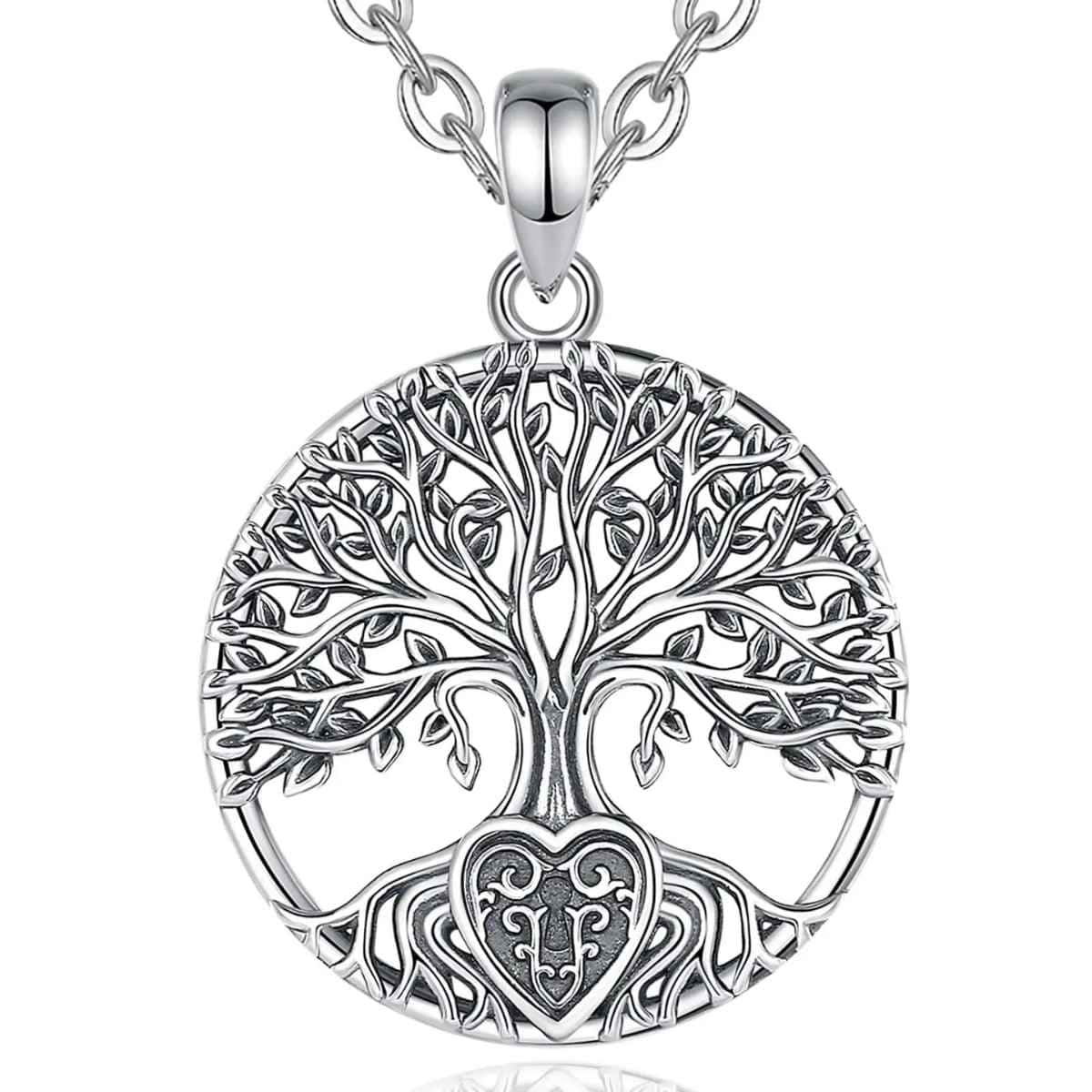 Silver Family Tree Necklace with 18 inch Chain Xenos Jewelry