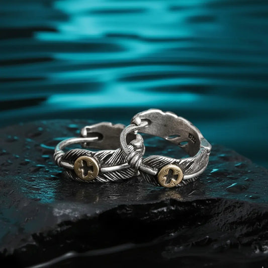 Silver Feather Huggie Hoop Earrings