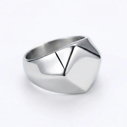 Silver Geometric Signet Ring Details