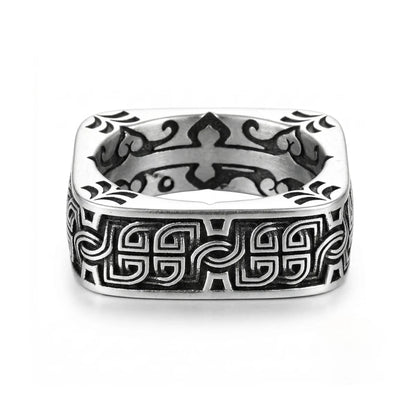 Silver Greek Key Ring