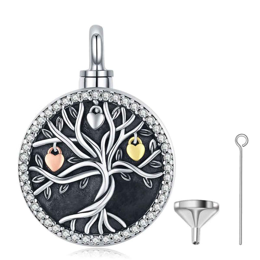 Silver Heart Tree of Life Urn Necklace Pendant Only Xenos Jewelry