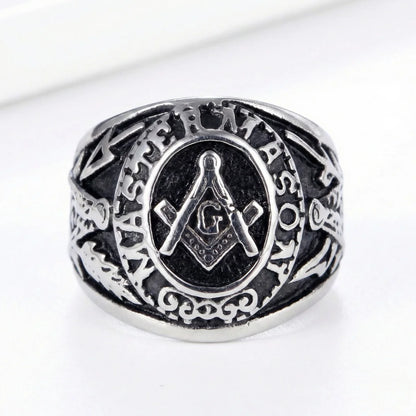 Silver Master Mason Degree Ring Details