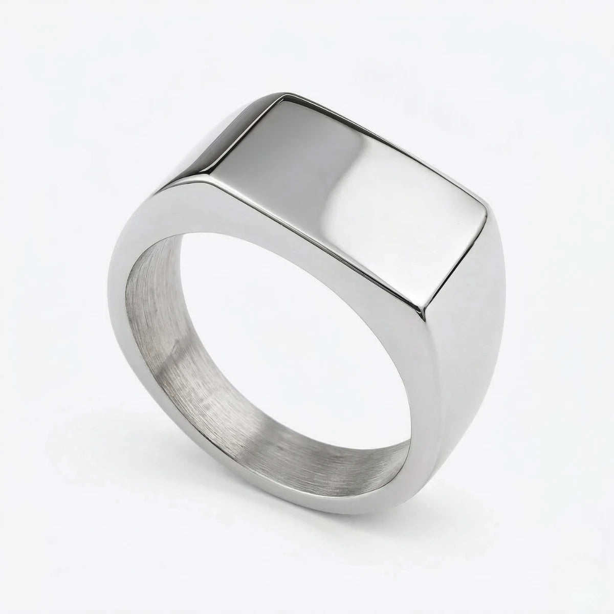 Silver Men’s Flat Top Ring Details