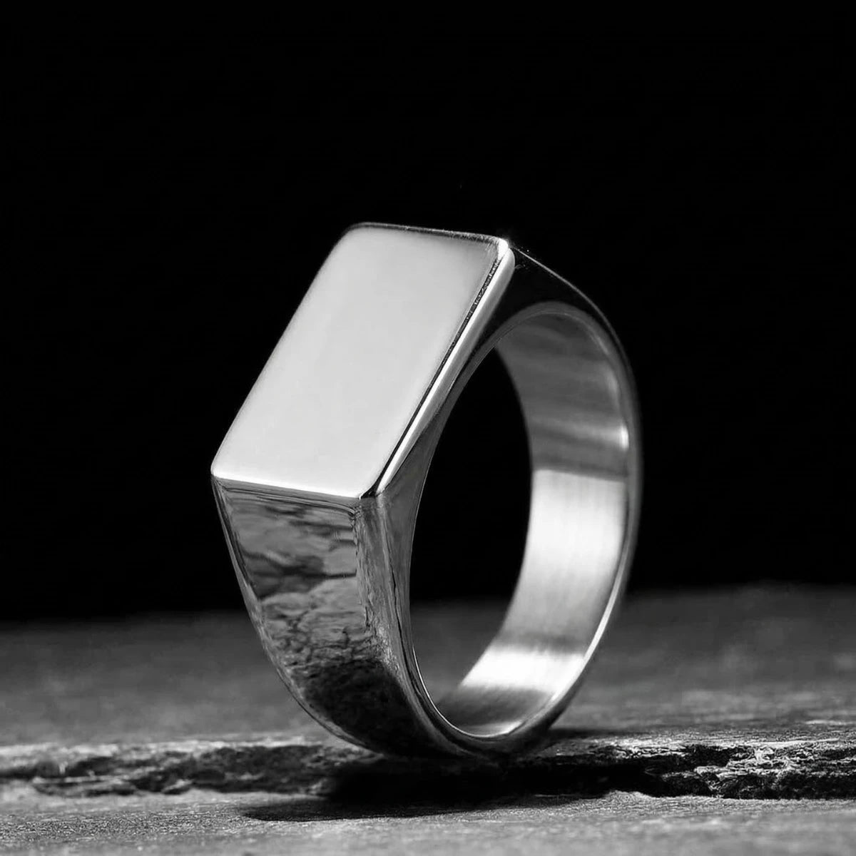 Silver Men’s Flat Top Ring
