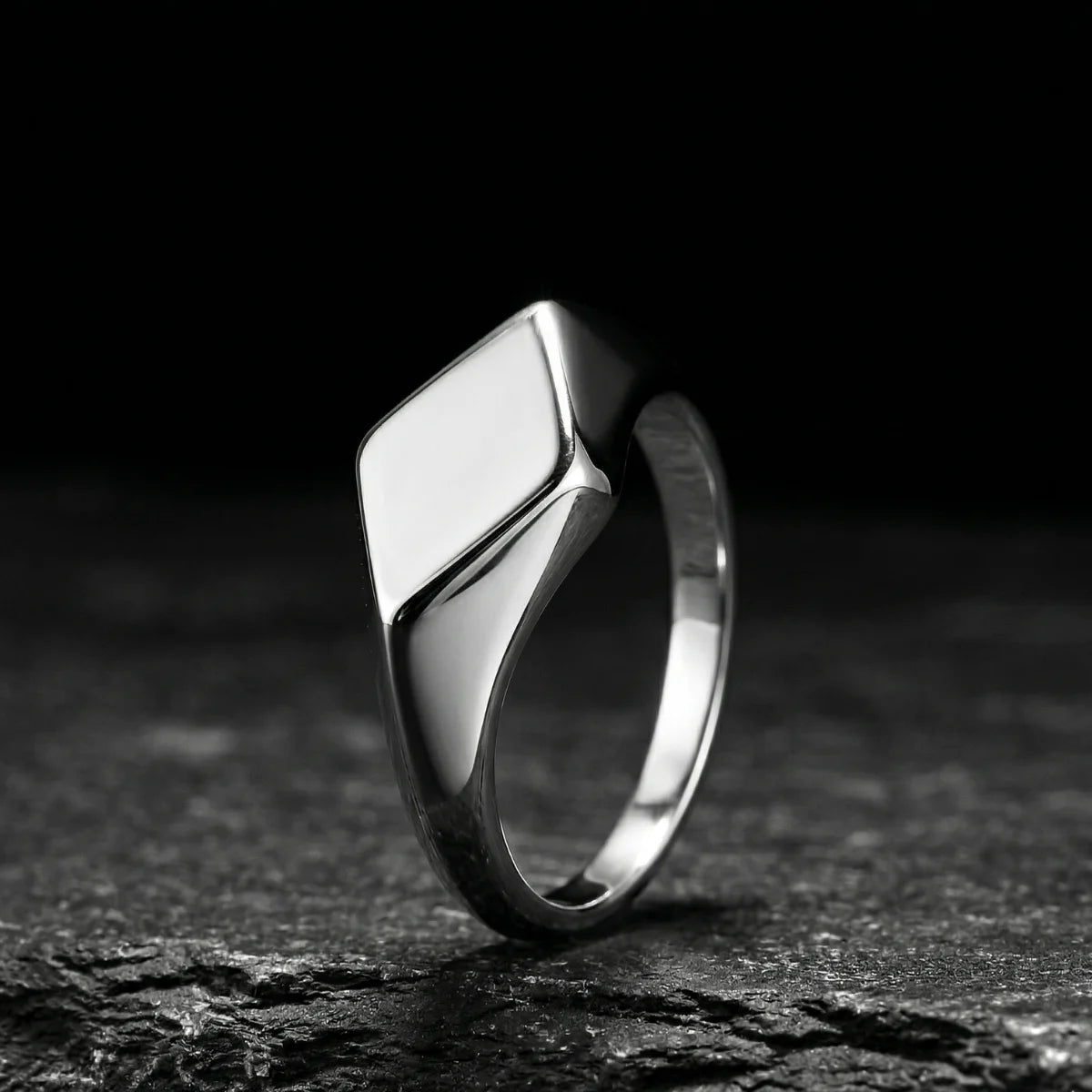 Silver Minimalist Signet Pinky Ring
