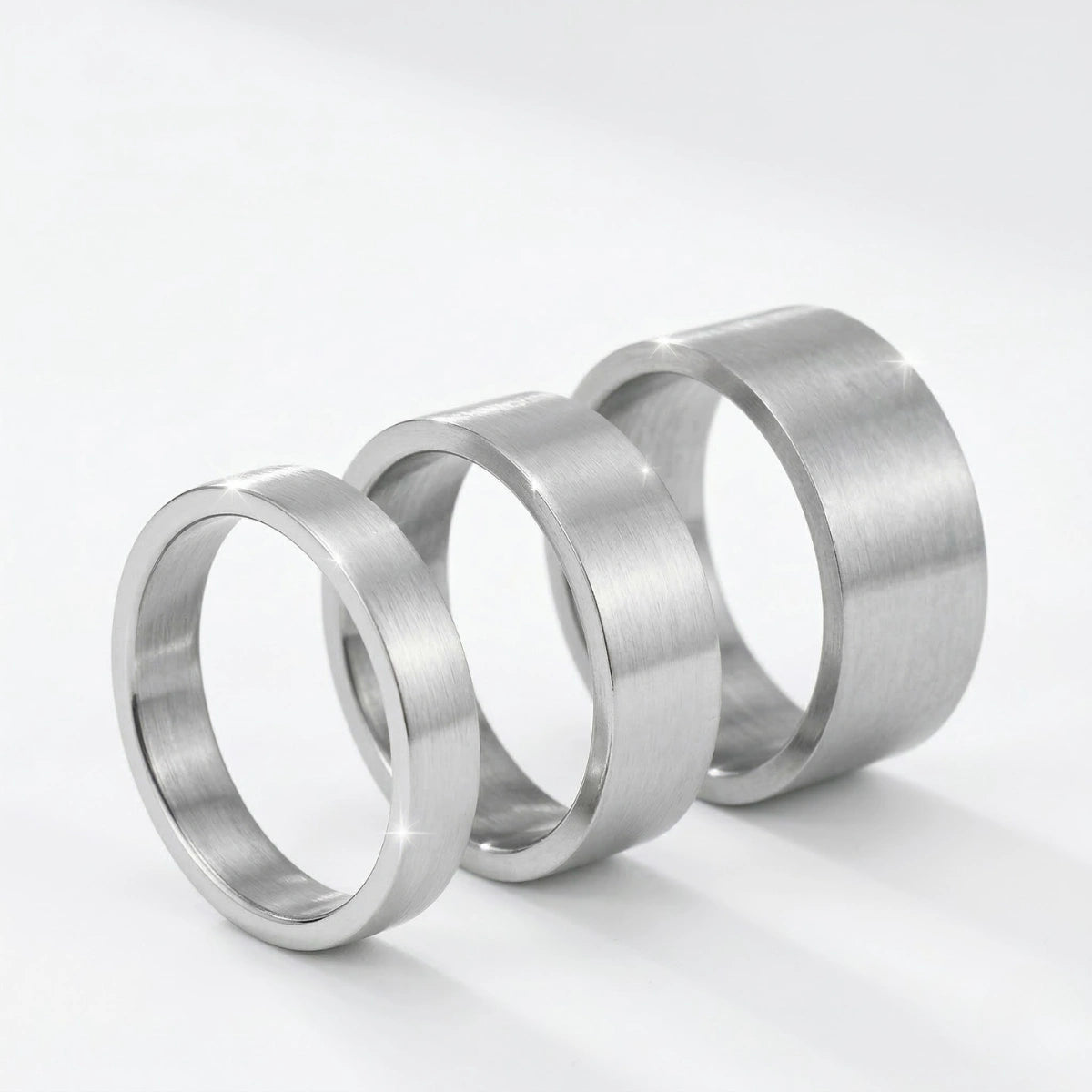 Silver Minimalist Wedding Band Details