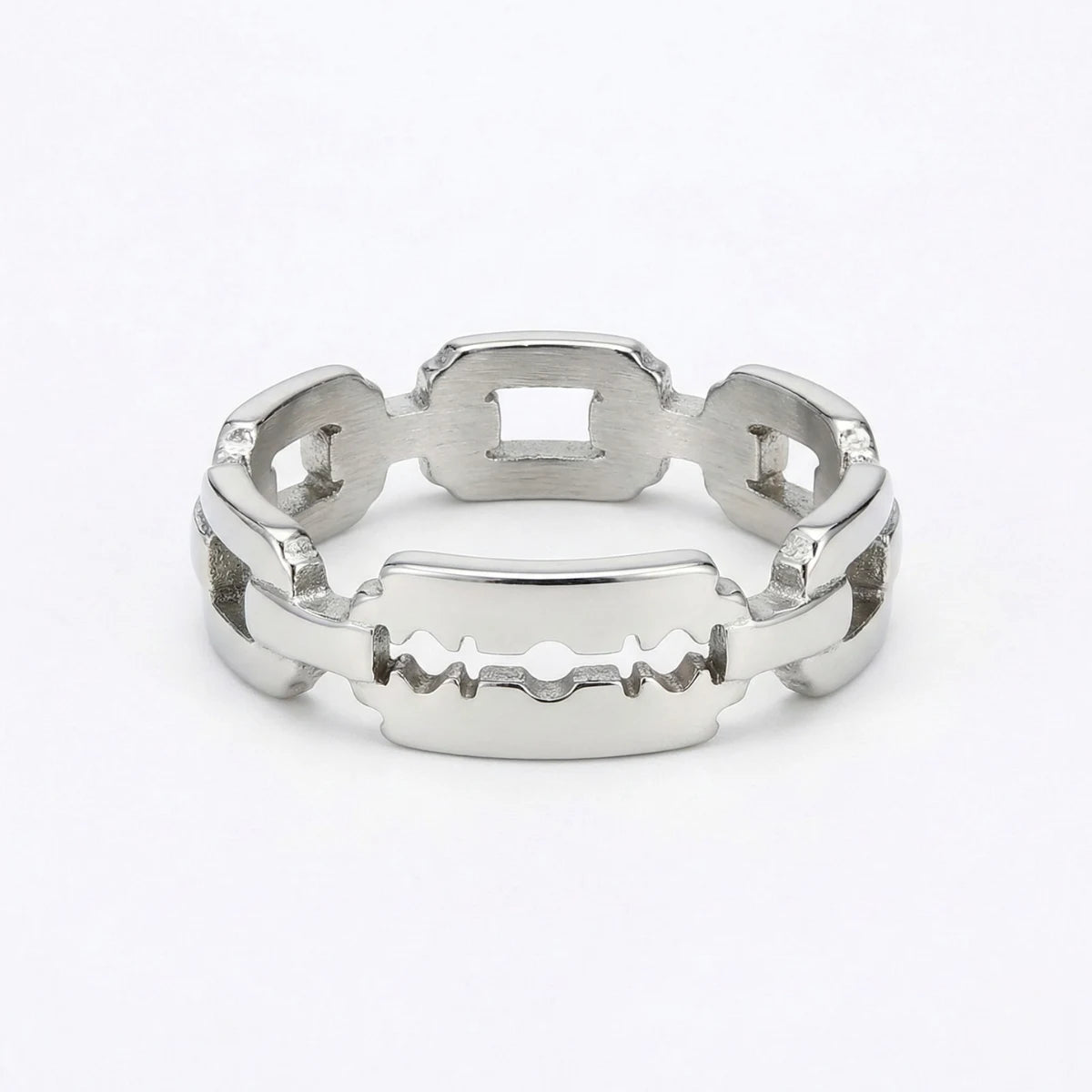 Silver Razor Blade Ring Details