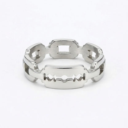 Silver Razor Blade Ring Details