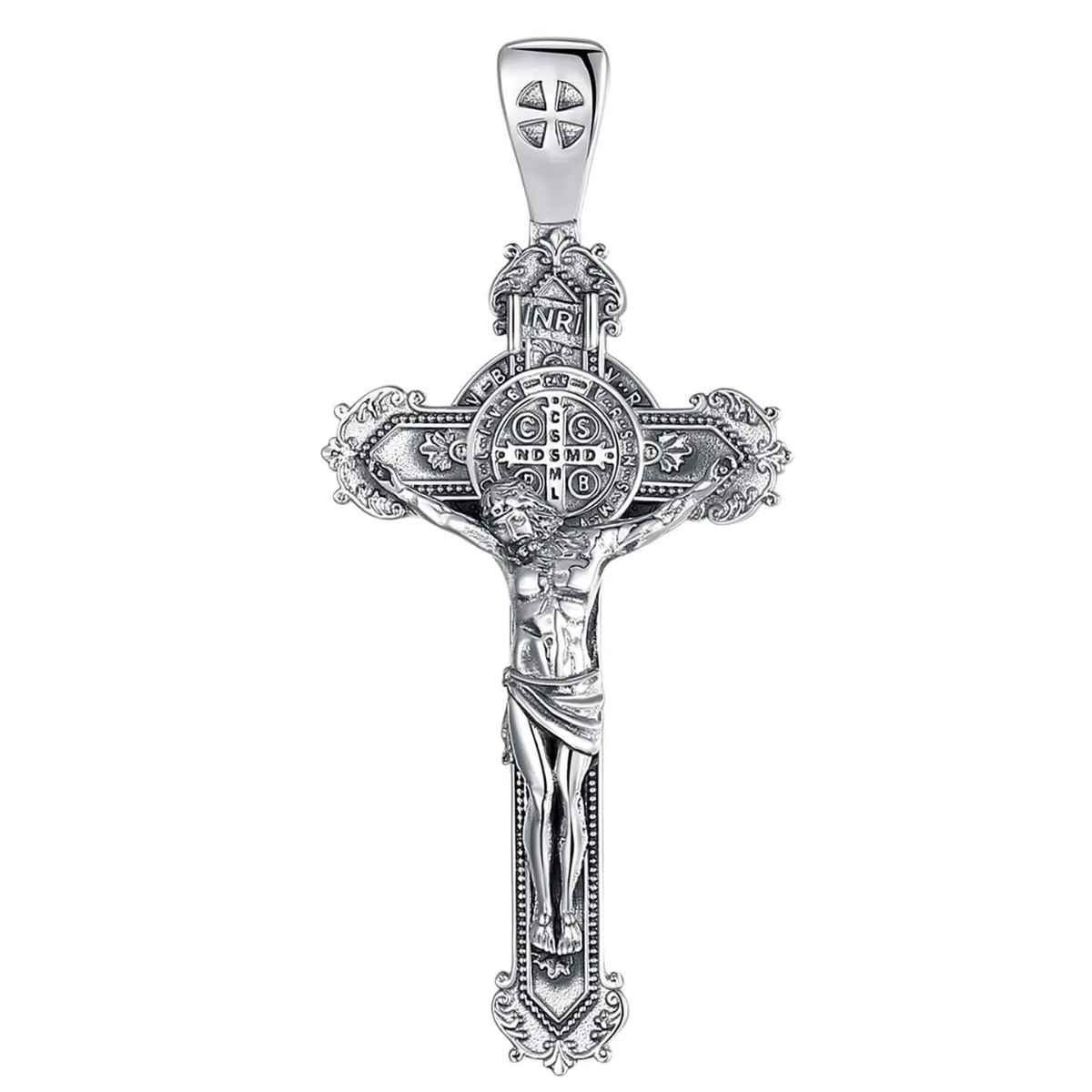 Silver Saint Benedict Cross Necklace Pendant Only Xenos Jewelry