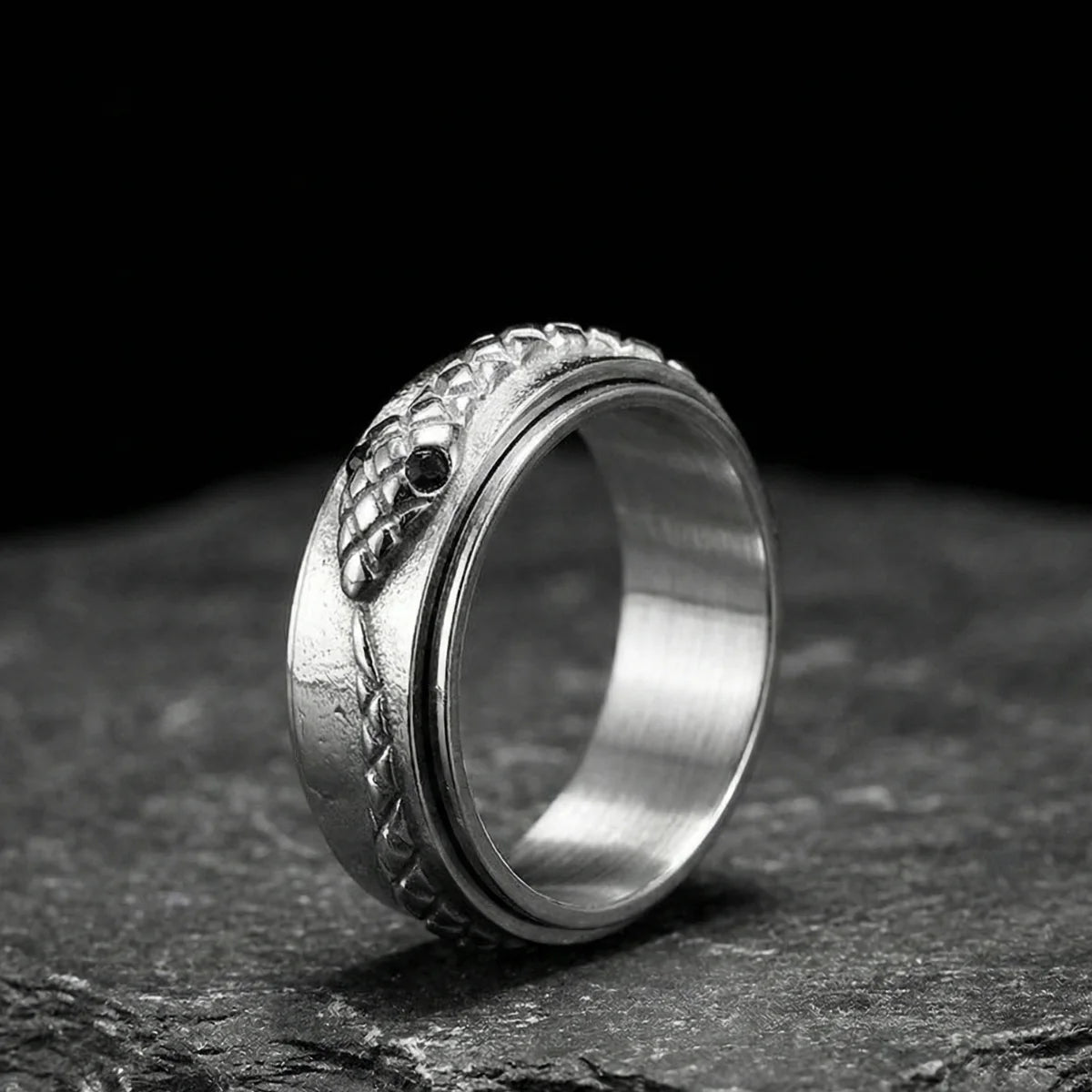Silver Snake Spinner Ring