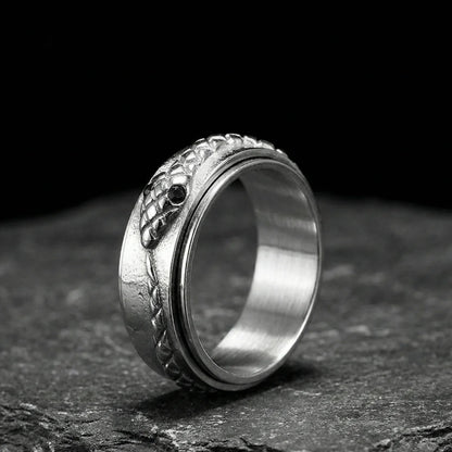 Silver Snake Spinner Ring