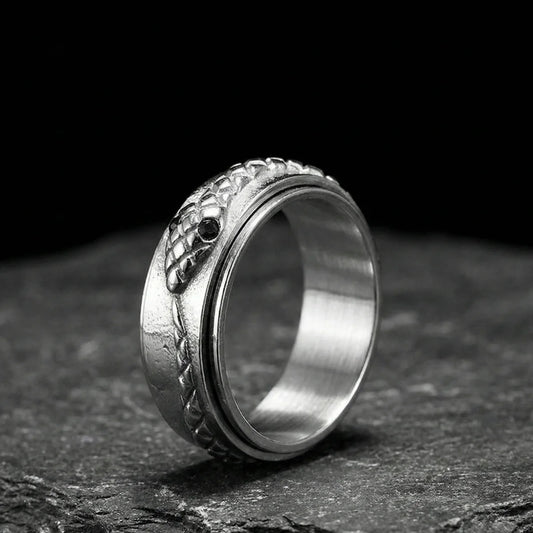 Silver Snake Spinner Ring