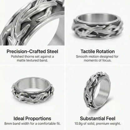 Silver Spinner Thorns Ring Dimensions and Weight