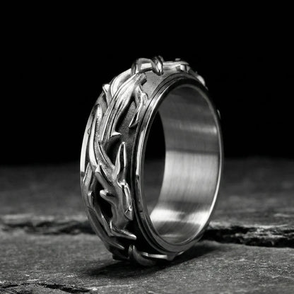 Silver Spinner Thorns Ring