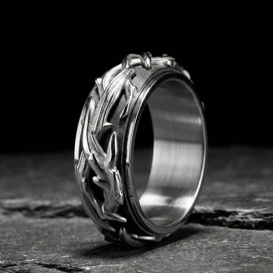 Silver Spinner Thorns Ring
