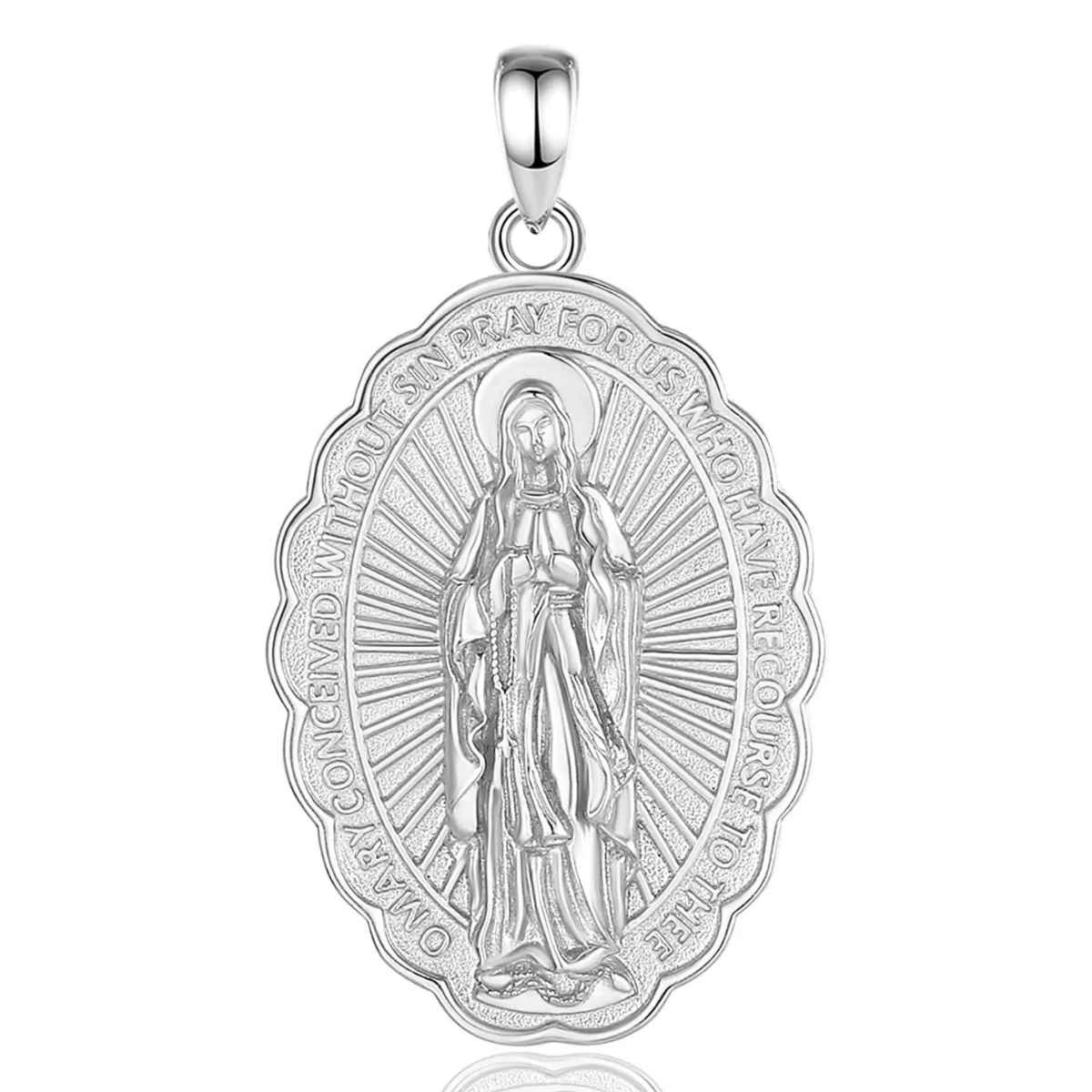 Silver Virgen de Guadalupe Necklace Pendant Only Xenos Jewelry