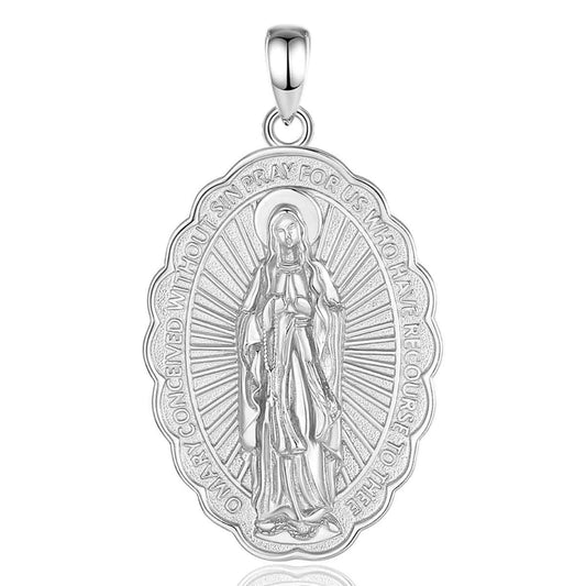 Silver Virgen de Guadalupe Necklace Pendant Only Xenos Jewelry