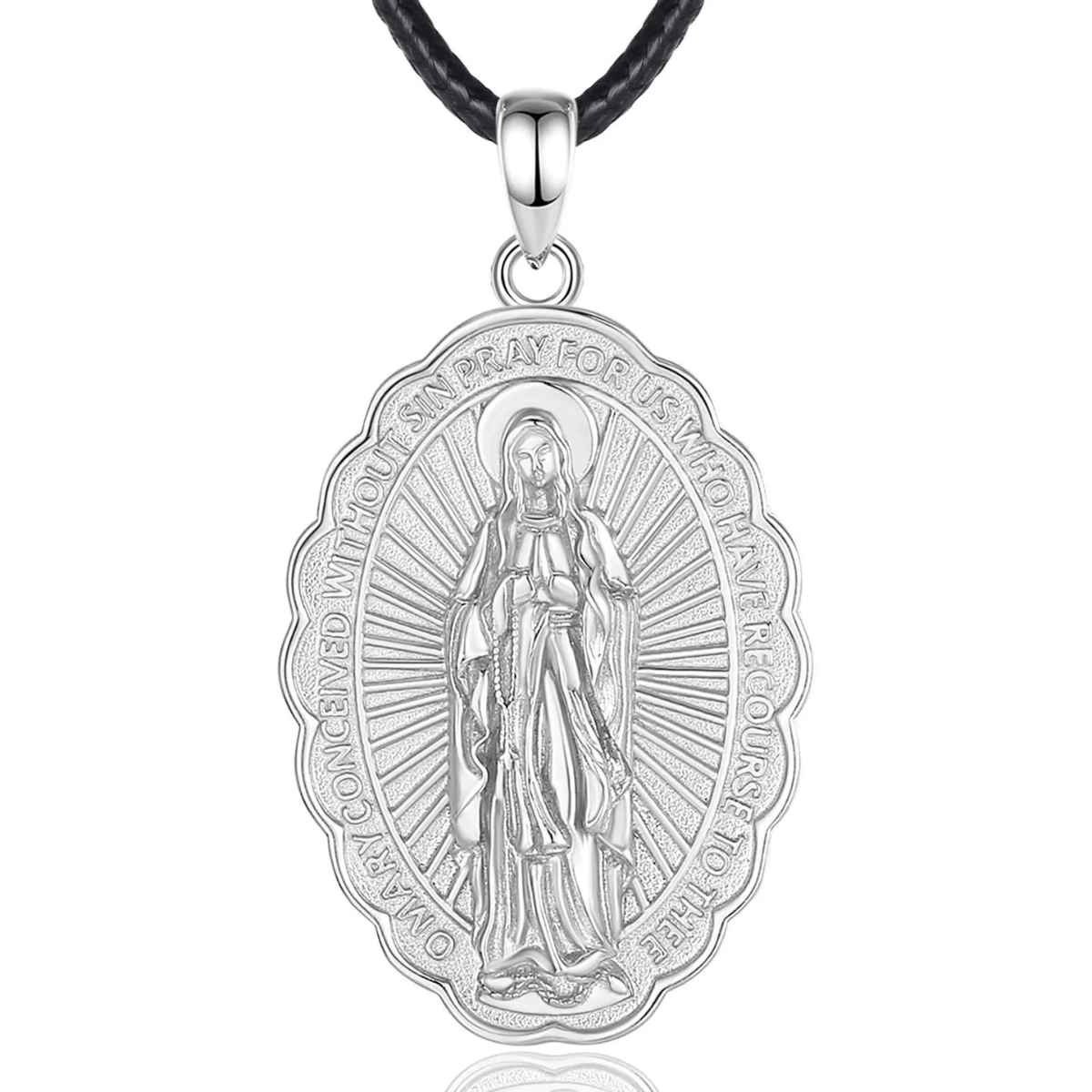 925 sterling shops silver virgen de Guadalupe Necklace