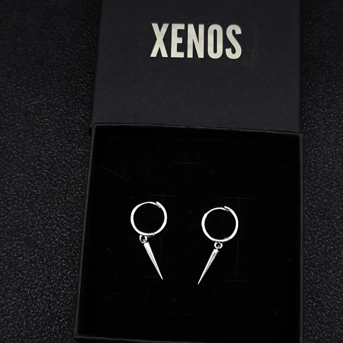 Single Spike Drop Earrings Presented in Box