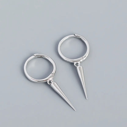 Single Spike Drop Earrings White Gold