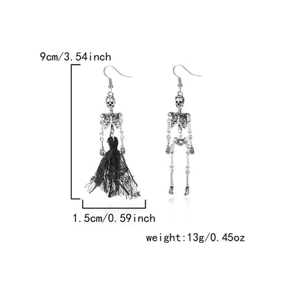 Skeleton Bride Dangle Earrings Dimensions and Weight