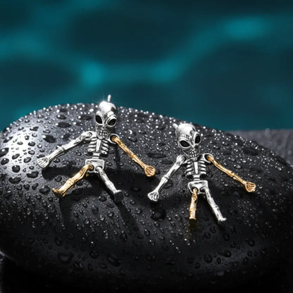 Skeleton dangle earrings sterling silver