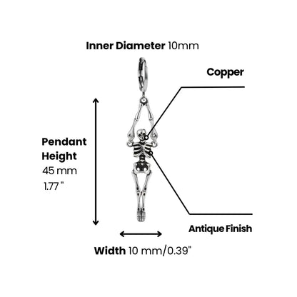 Skeleton Dangle Hoop Earrings Dimensions and Weight