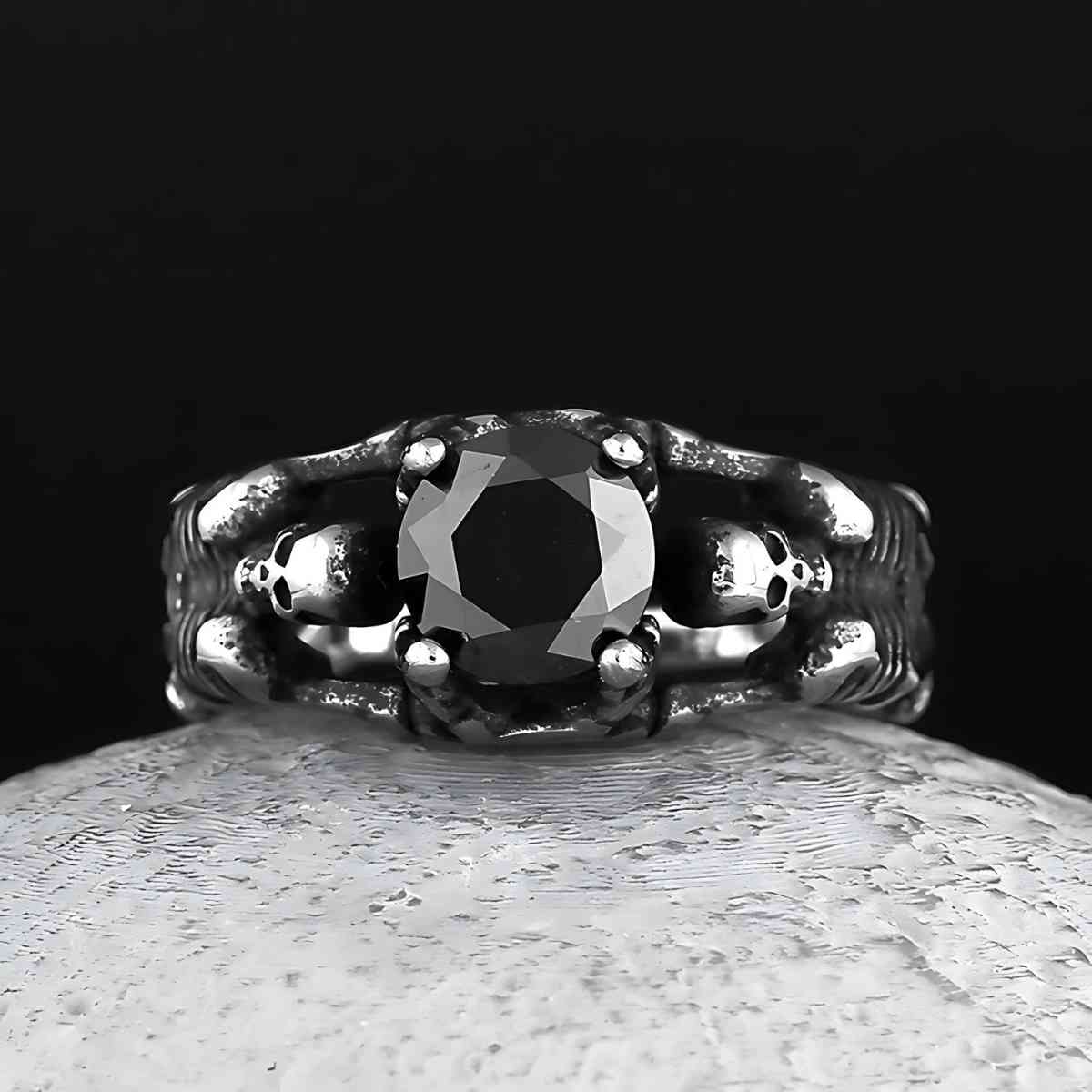 Skeleton Engagement Ring Black Xenos Jewelry