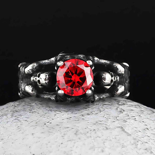 Skeleton Engagement Ring Red Xenos Jewelry