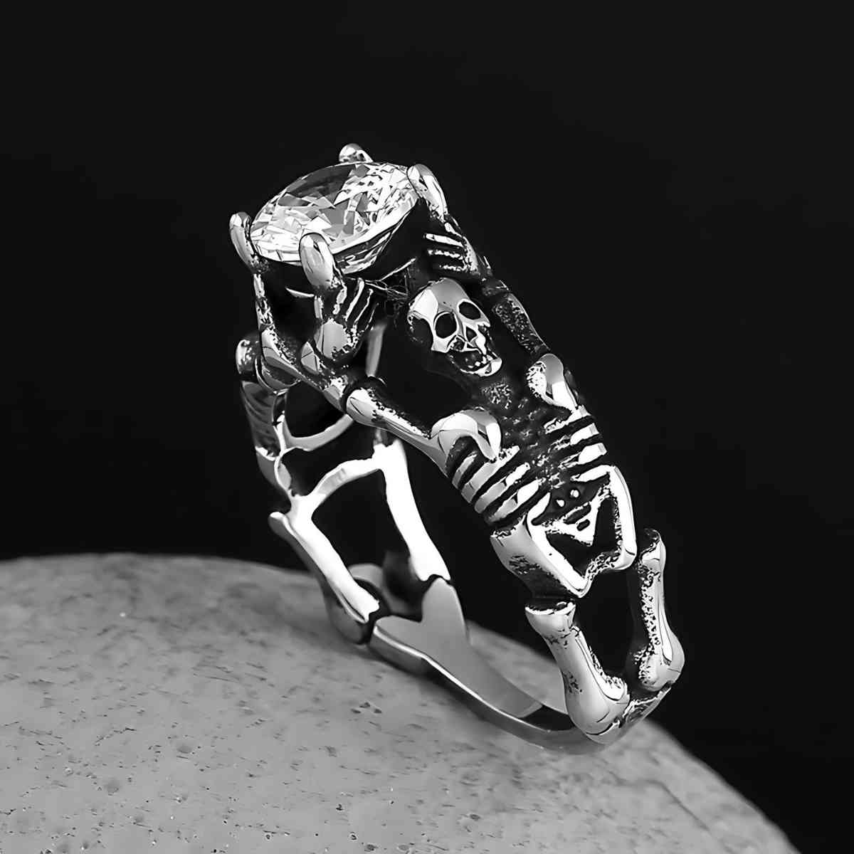 Skeleton Engagement Ring White Xenos Jewelry