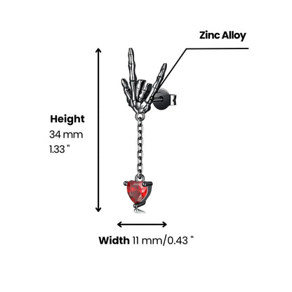 Skeleton Hand Drop Earrings Dimensions