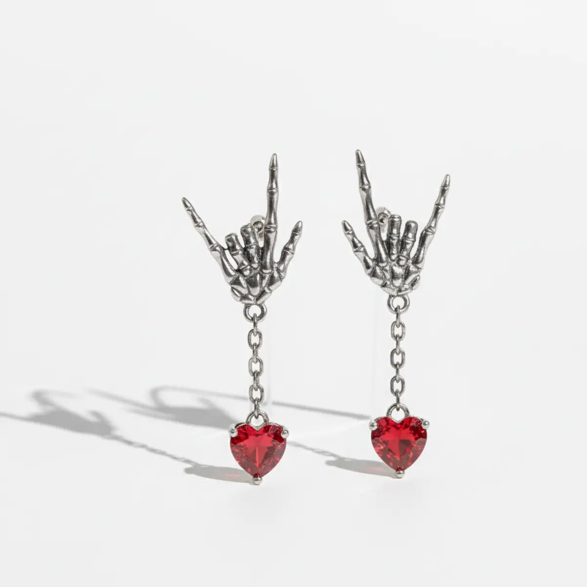 Skeleton Hand Drop Earrings Front