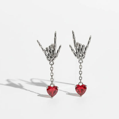 Skeleton Hand Drop Earrings Front