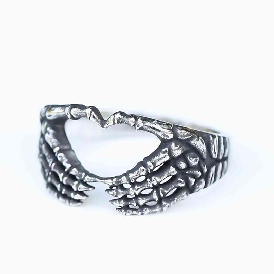 Skeleton Hand Heart Ring Xenos Jewelry