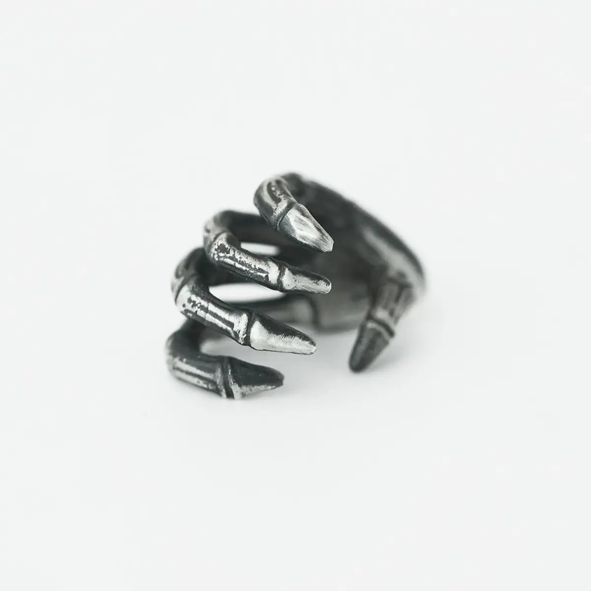 Skeleton Hand Stud Earrings 999 Silver Front