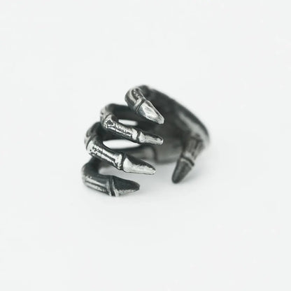 Skeleton Hand Stud Earrings 999 Silver Front