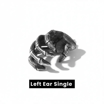 Skeleton Hand Stud Earrings 999 Silver Left Ear Single