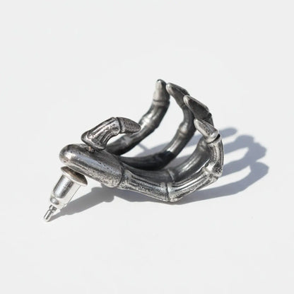 Skeleton Hand Stud Earrings 999 Silver